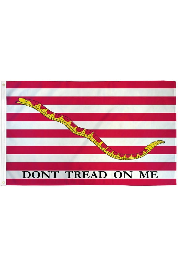 US First Navy Jack Flag 3x5ft Don't Tread on Me Snake Flag US Historic Navy Flag
