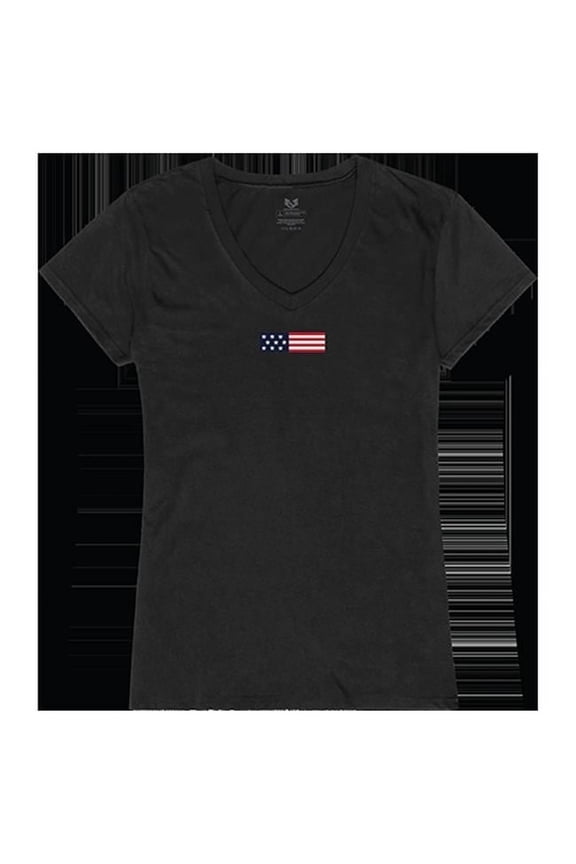 US Flag 1 Graphic V-Neck T-Shirts, Black - Extra Large