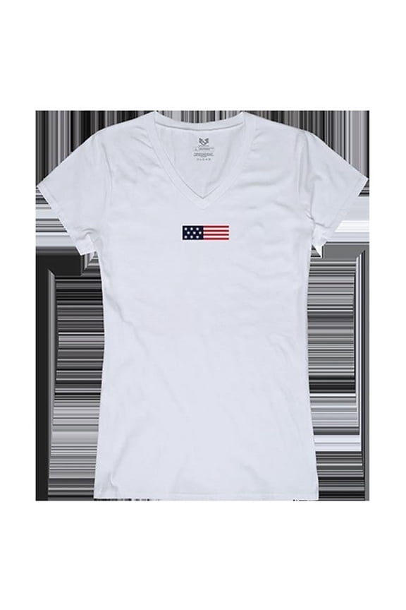 US Flag 1 Graphic V-Neck T-Shirts, White - 2XL
