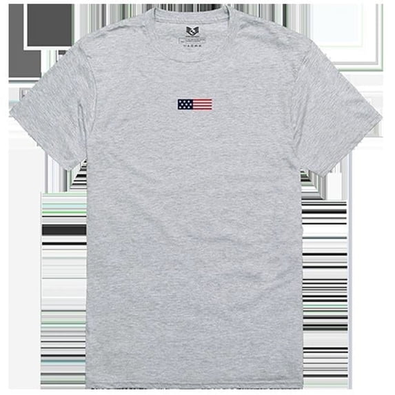 US Flag 1 Relaxed Graphic Tee Shirt, Heather Gray - Medium