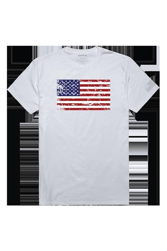 US Flag 2 Tactical Graphic T-shirt, White - Extra Large