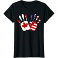 thumbnail image 1 of US Flag American Canadian Flag Hand America Canada T-Shirt, 1 of 3