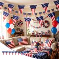 thumbnail image 1 of US Flag Banners Independence Day Decorations, Patriotic Stars and Stripes Polyester Bunting String, Red White Blue Yard Patio Party Porch Hanging Sign, Reusable Holiday Garden Festive Ornament, 1 of 6
