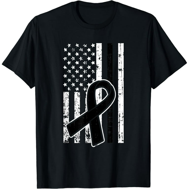 Black Ribbon - Malignant Melanoma Awareness T Shirt Black Ribbon - Malignant Melanoma Awareness T Shirt