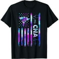 thumbnail image 1 of US Flag CNA TShirt, Tie Dye Cute Certified Nursing Assistant T-Shirt, 1 of 3