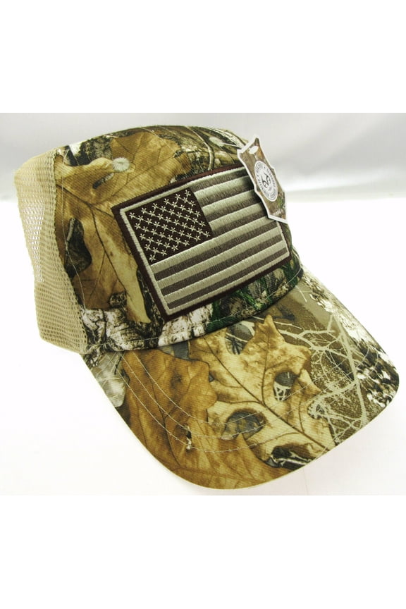 US Flag Cap Headwear Vented Hat Camouflage Head One Size B