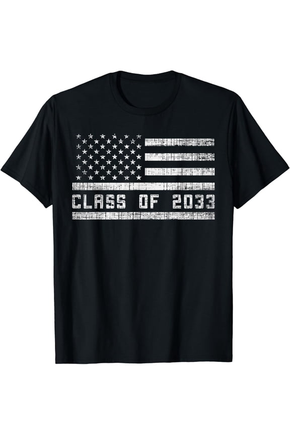 US Flag Class Of 2033 Grow With Me Back To School Gift T-Shirt
