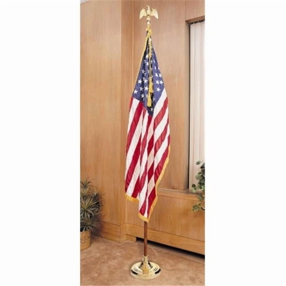 US Flag - Colonial Nylon-Glo - 3 x 5 ft - Mounted Set - Indoor Display