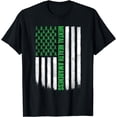 thumbnail image 1 of US Flag Green Ribbon - Mental Health Awareness T-Shirt, 1 of 4