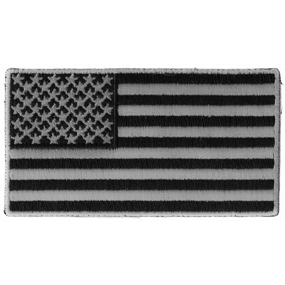 US Flag Patch Black and Gray 3.5 Inch