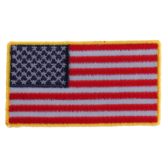 US Flag Patch Gold Border 2.5 Inch