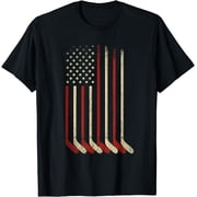 US Flag Patriotic American Hockey Player Ice Hockey T-Shirt