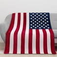 thumbnail image 1 of US Flag Patriotic Blanket - American National Flag Throw Blanket for Sofa Couch Bed, Soft Microfiber Fleece Reversible, USA Military Veteran July 4th Gift - 50 x 60 Inches US Flag, 1 of 6