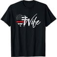 thumbnail image 1 of US Flag Patriotic Firefighter Wife Gift Women Firefighter T-Shirt Black Small, 1 of 4