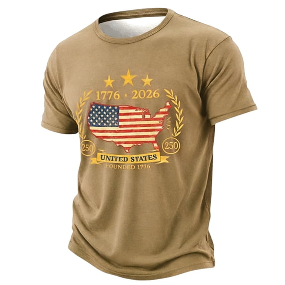 US Flag Patriotic Shirts for Men 1776-2026 250Th Anniversary USA Tshirts Independence Day Short Sleeve 4th of July T-Shirt