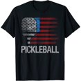 thumbnail image 1 of US Flag Pickleball Player Paddleball Lover T-Shirt, 1 of 3