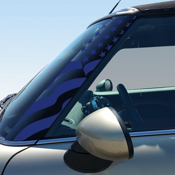 US Flag Pillar Vinyl Decals for 2nd Gen MINI Cooper R55 R56 R57 - Set of 2 - Choose Color - [KING BLUE]