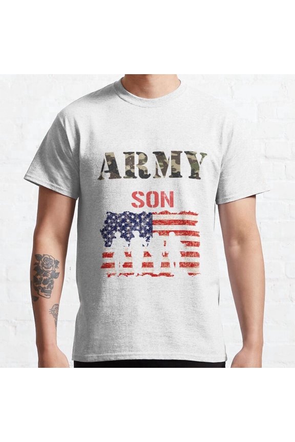 US Flag Proud Army National Guard Son Veterans Day Classic T-Shirt Vintage Birthday Gifts