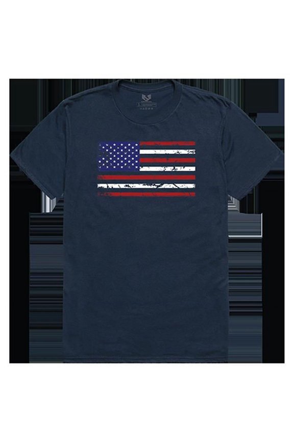 US Flag Relaxed Graphic T-Shirt, Navy - Medium