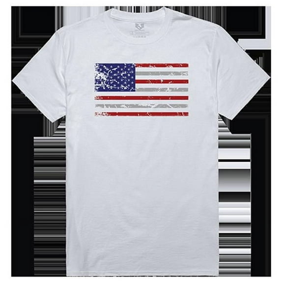US Flag Relaxed Graphic T-Shirt, White - Medium
