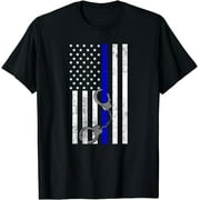 US Flag Thin Blue Line Handcuffs Cop LE Police Officer Gift T-Shirt