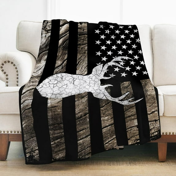 US Flag Throw Blanket Gifts for Women Girls Boys, America Retro Decor for Couch Bed Sofa Travelling Camping, Birthday Christmas Soft Cozy Lightweight Blankets for Kids Adults 50"x60"