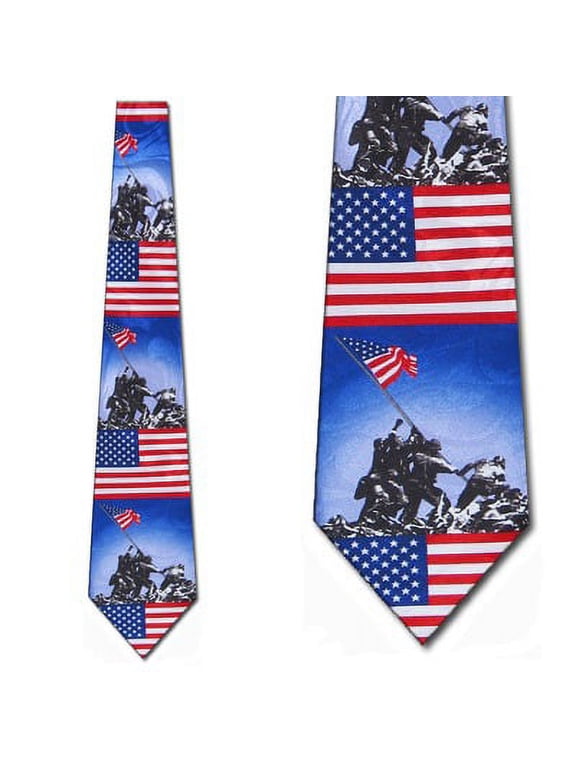 US Flag and monument (Navy background) Necktie Men