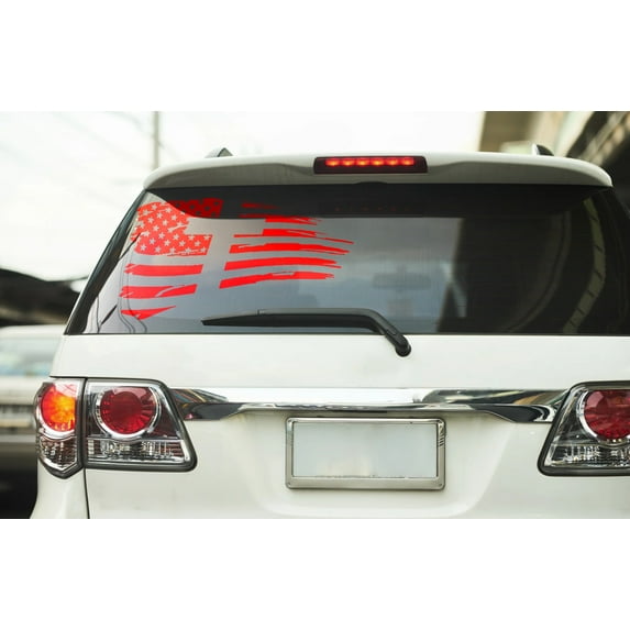 US Flag with cross- Vinyl decal car truck van SUV window decal sticker american flag, USA