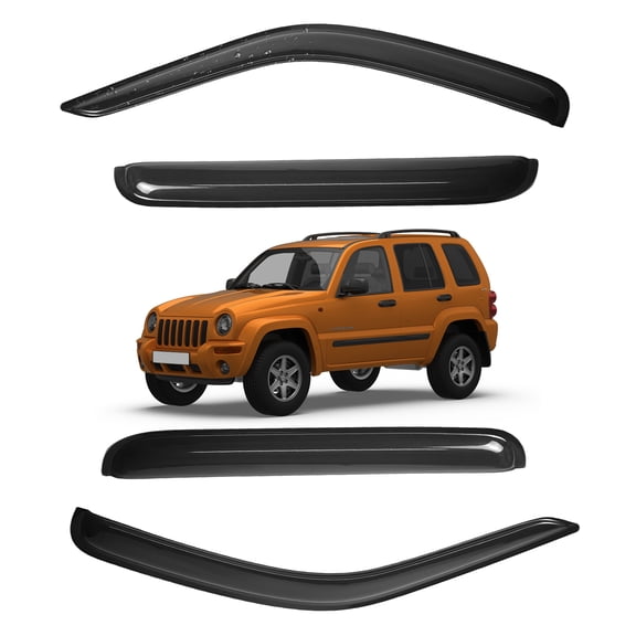 US For 2002-2007 Jeep Liberty Smoke Window Visor Acrylic Rain Deflector Guard