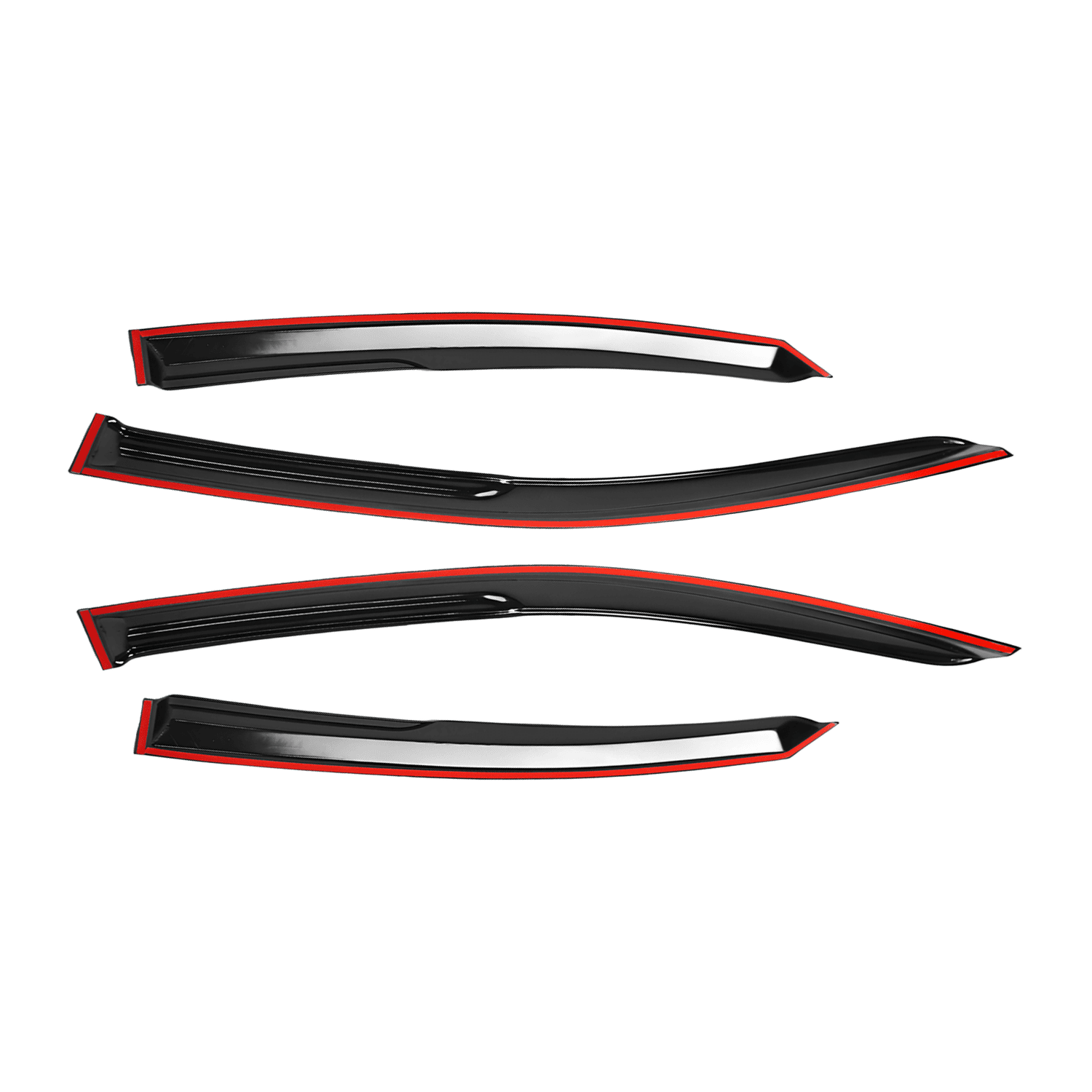 3D Wavy Mugen Style Window Visors For Kia Forte K3 (2019-2024) - Smoked, 4-Piece Set