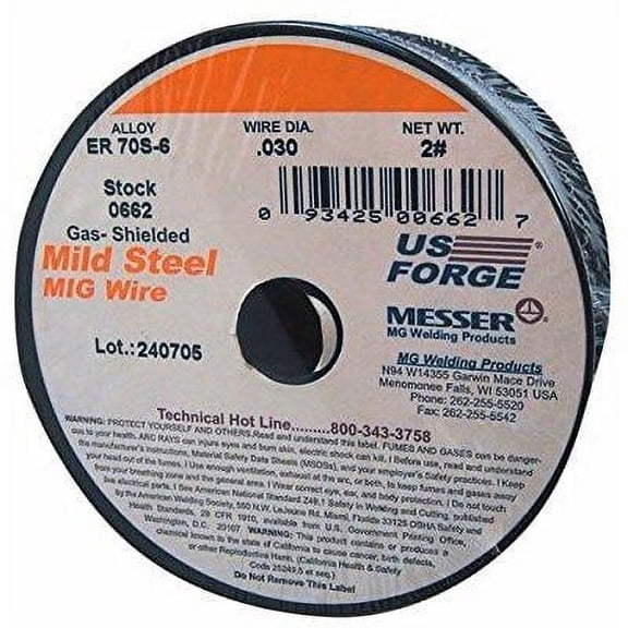 US Forge Welding Solid Mild Steel MIG Wire .030 2-Pound Spool #00662