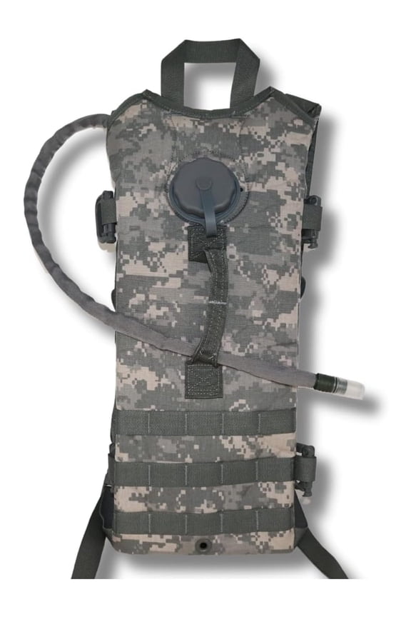 US GI MOLLE Hydration Pack - 3L/100oz Bladder - Water Resistant - ACU Camo - Hiking, Camping, Biking