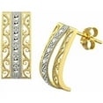 thumbnail image 1 of US GOLD 10kt Filigree Design J-Hoop Earrings, 1 of 3