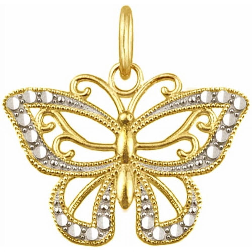 US GOLD 10kt Gold Butterfly Charm Pendant - Walmart.com