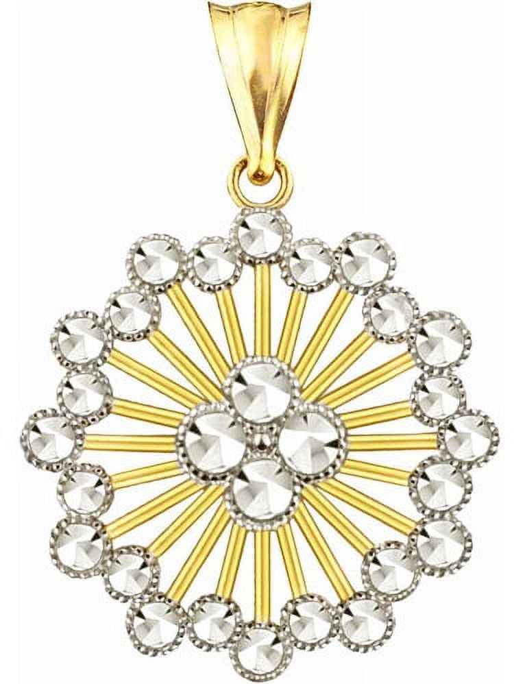 US GOLD 10kt Gold Diamond-Cut Starburst Charm Pendant