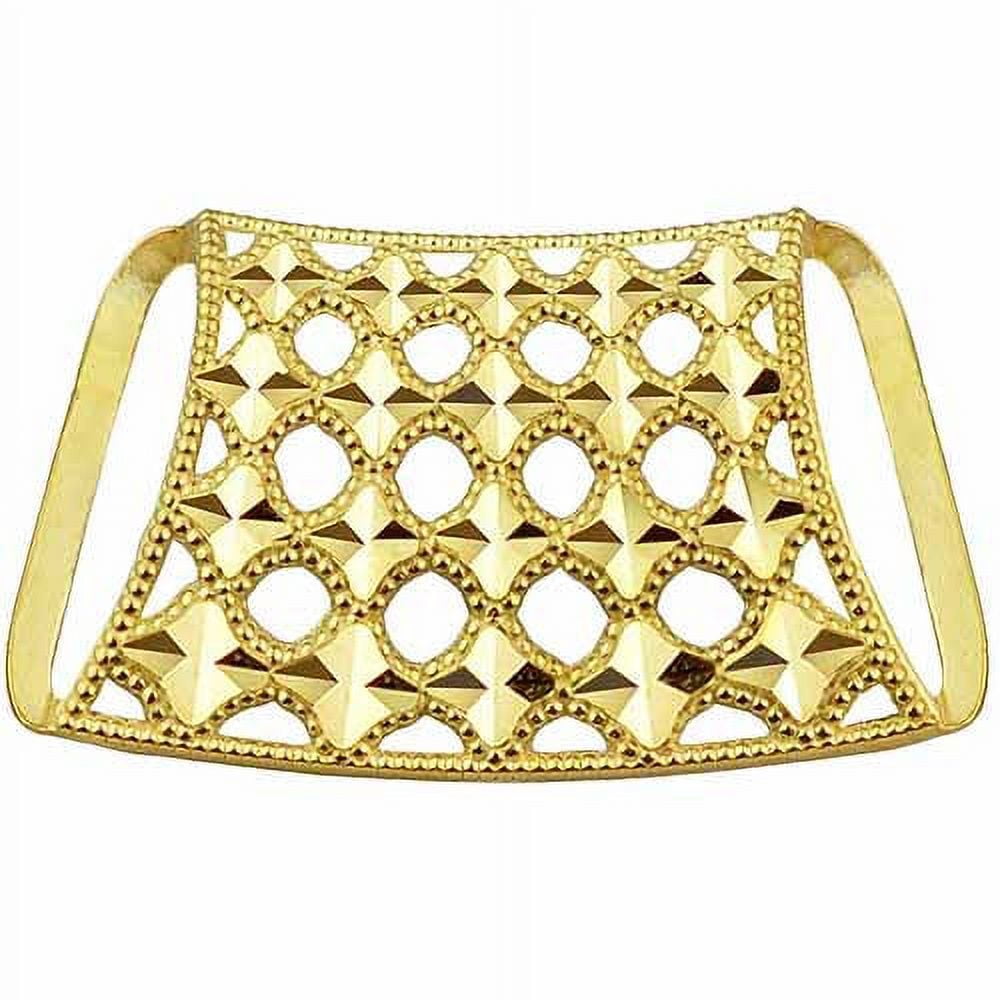 US GOLD 10kt Gold Lattice Design Slide Charm Pendant