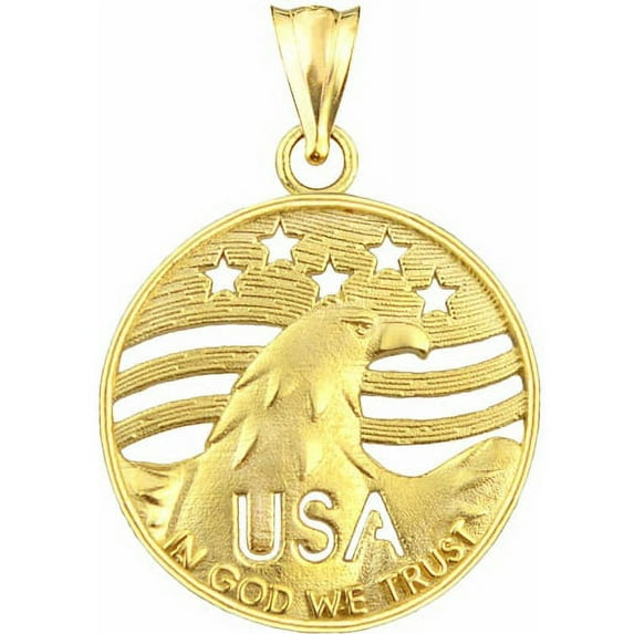 US GOLD 10kt Gold USA With Eagle Charm Pendant