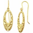 thumbnail image 1 of US GOLD 10kt Gold Vintage Lace Oval Drop Earrings, 1 of 1