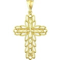 thumbnail image 1 of US GOLD Handcrafted 10kt Gold Cross Charm Pendant, 1 of 1