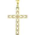 thumbnail image 1 of US GOLD Handcrafted 10kt Gold Lattice Cross Charm Pendant, 1 of 1
