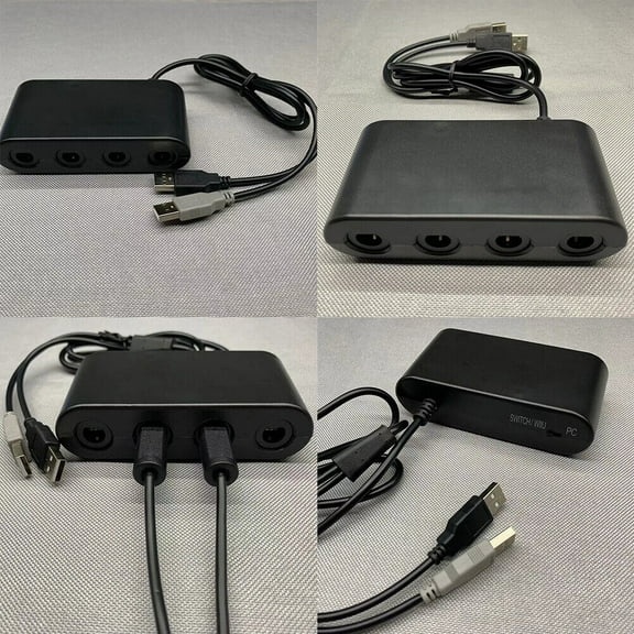 US GameCube Controller Adapter 4 Port For Nintendo Switch Wii U PC USB NEW TURBO