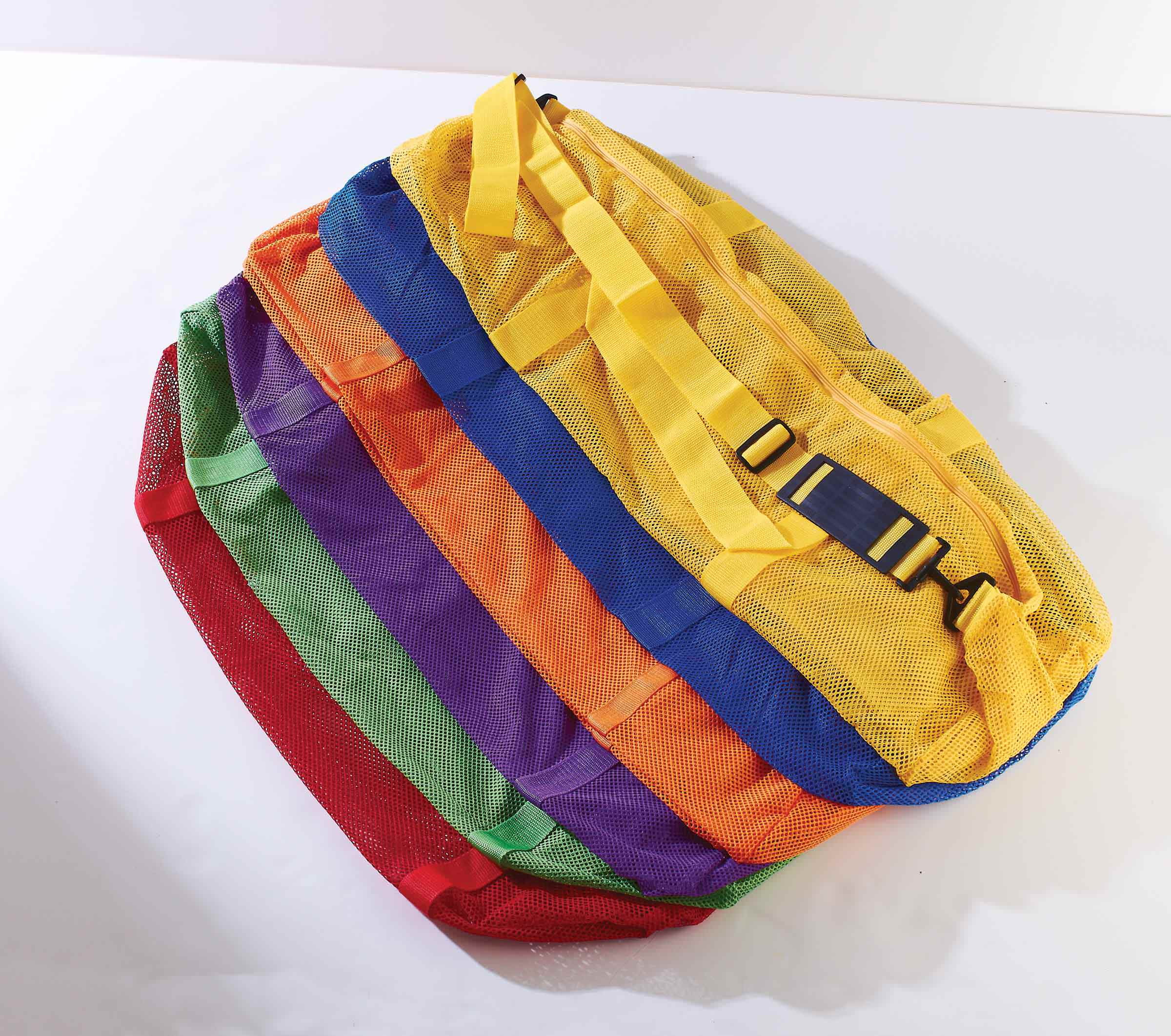 US Games Mesh Duffle Bags 15"H x 36"L - Rainbow Pack of 6