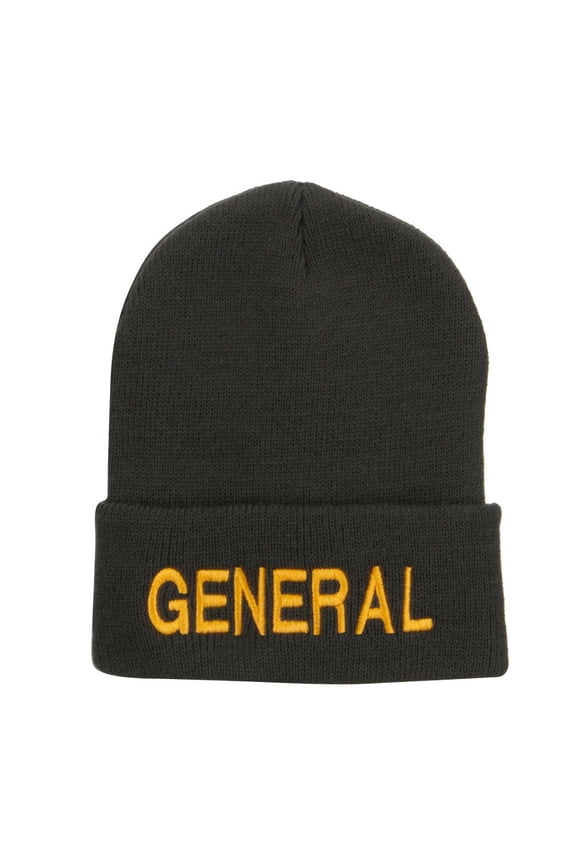 US General Embroidered Long Beanie - Dk Grey OSFM