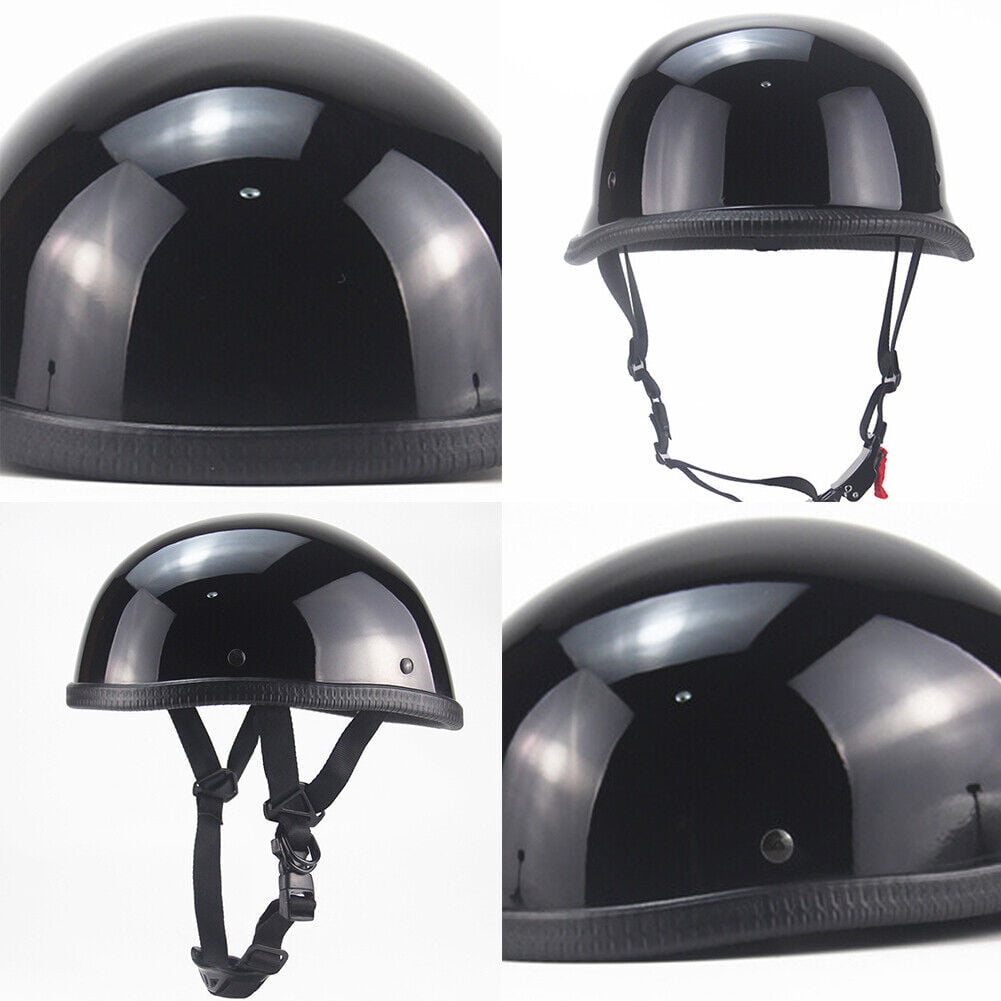 US German Half Helmet Novelty Shiny Black Motorcycle Cruiser Biker S,M,L,XL,XXL