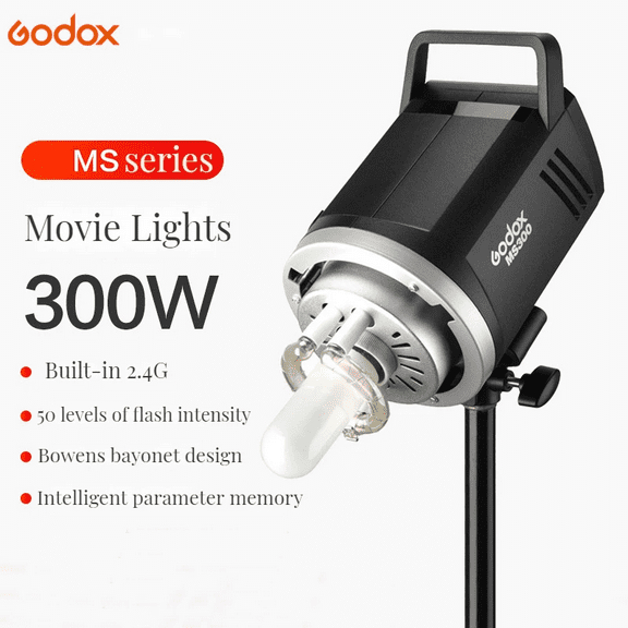 US Godox MS300 300WS 2.4G Studio Flash Compact Durable Bowens Mount Strobe Light