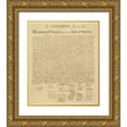 thumbnail image 1 of US Government 26x30 Gold Ornate Wood Framed with Double Matting Museum Art Print Titled - U.S. Declaration of Independence - Decorative Sepia, 1 of 4