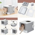 thumbnail image 1 of US Gray Self-Cleaning Hooded Cat Litter Box Enclosed Large Kitty Toilet Refill, 1 of 10
