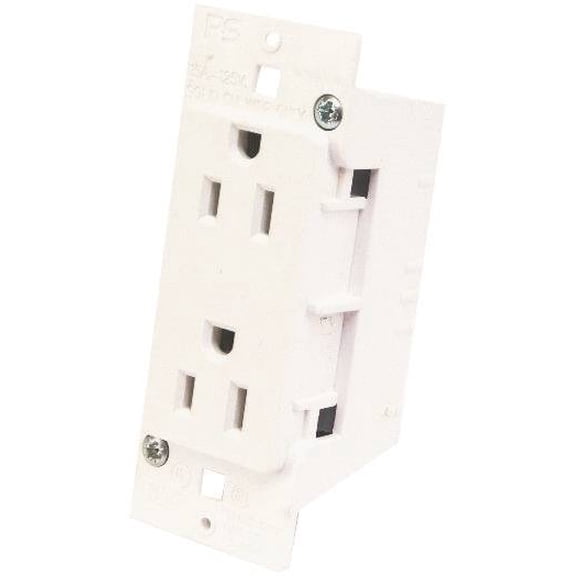 US Hardware E-120C Receptacle, 125 V, 15 A, 2-Pole, White