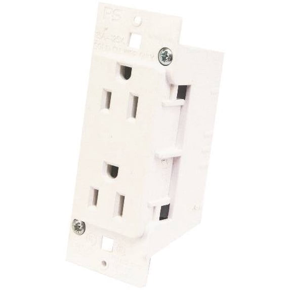 US Hardware E-120C Receptacle, 125 V, 15 A, 2-Pole, White