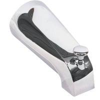 US Hardware P-037B Bathtub Spout with Diverter, 1/2 in Connection, MNPT, Metal, Chrome Plated